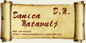 Danica Matavulj vizit kartica